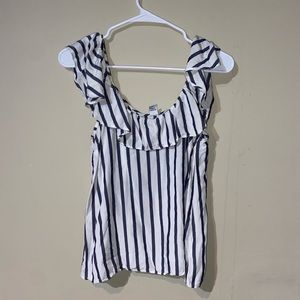 Old Navy Off Shoulder Nautical Striped Flowy Travel Shirt‎ Blouse